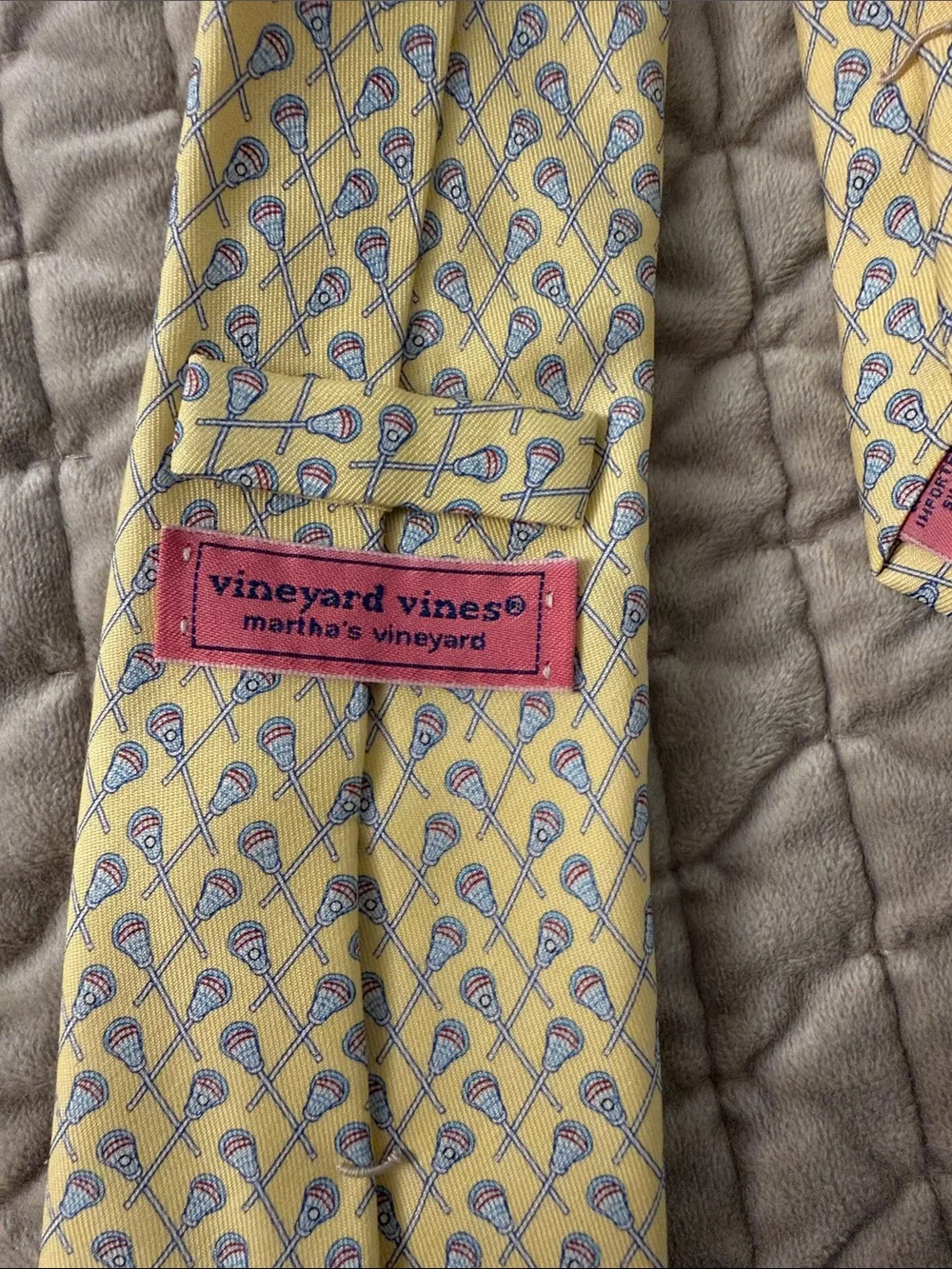 Yellow vineyard vines Patterned Lacrosse  Necktie (pre- teen/teen)